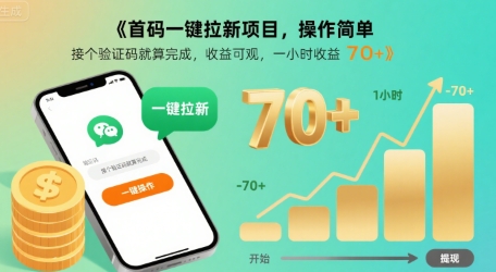 首码一键拉新项目，操作简单，接个验证码就算完成，收益可观， 一小时收益70+【揭秘】-A5资源网