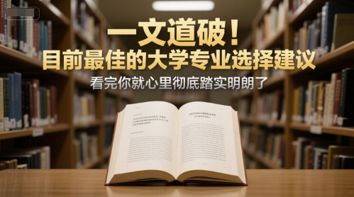 付费文章：一文道破！目前最佳的大学专业选择建议，看完你就心里彻底踏实明朗了-A5资源网