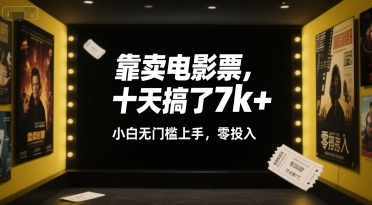 靠卖电影票，十天搞了7k+，小白无门槛上手，零投入【揭秘】-A5资源网