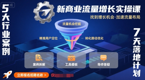 新商业流量增长实操课，找到增长机会，加速流量布局-A5资源网