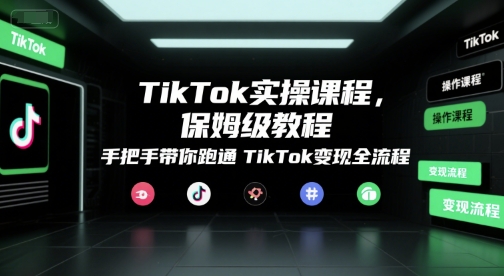 TikTok实操课程，保姆级教程，手把手带你跑通TikTok变现全流程-A5资源网