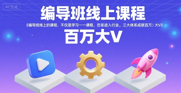 编导班线上课程，不仅是学习一门课程，更是进入一个行业，三大体系成就百万大V-A5资源网