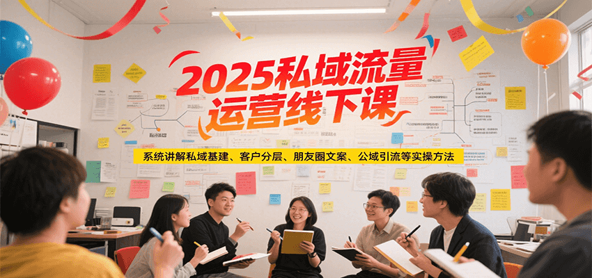 2025私域流量运营线下课，系统讲解私域基建/客户分层/朋友圈文案/公域引流等实操方法-A5资源网