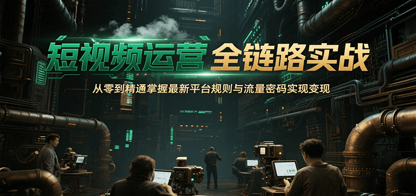 短视频运营全链路实战，从零到精通掌握最新平台规则与流量密码实现变现-A5资源网