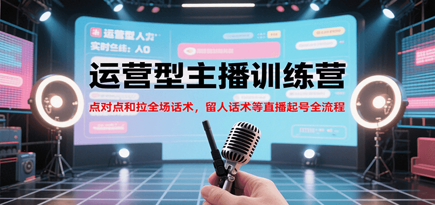 运营型主播训练营，点对点和拉全场话术，留人话术等直播起号全流程(更新7月)-A5资源网