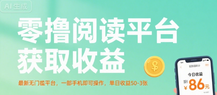 零撸阅读平台获取收益，最新无门槛平台，一部手机即可操作，单日收益50-3张【揭秘】-A5资源网