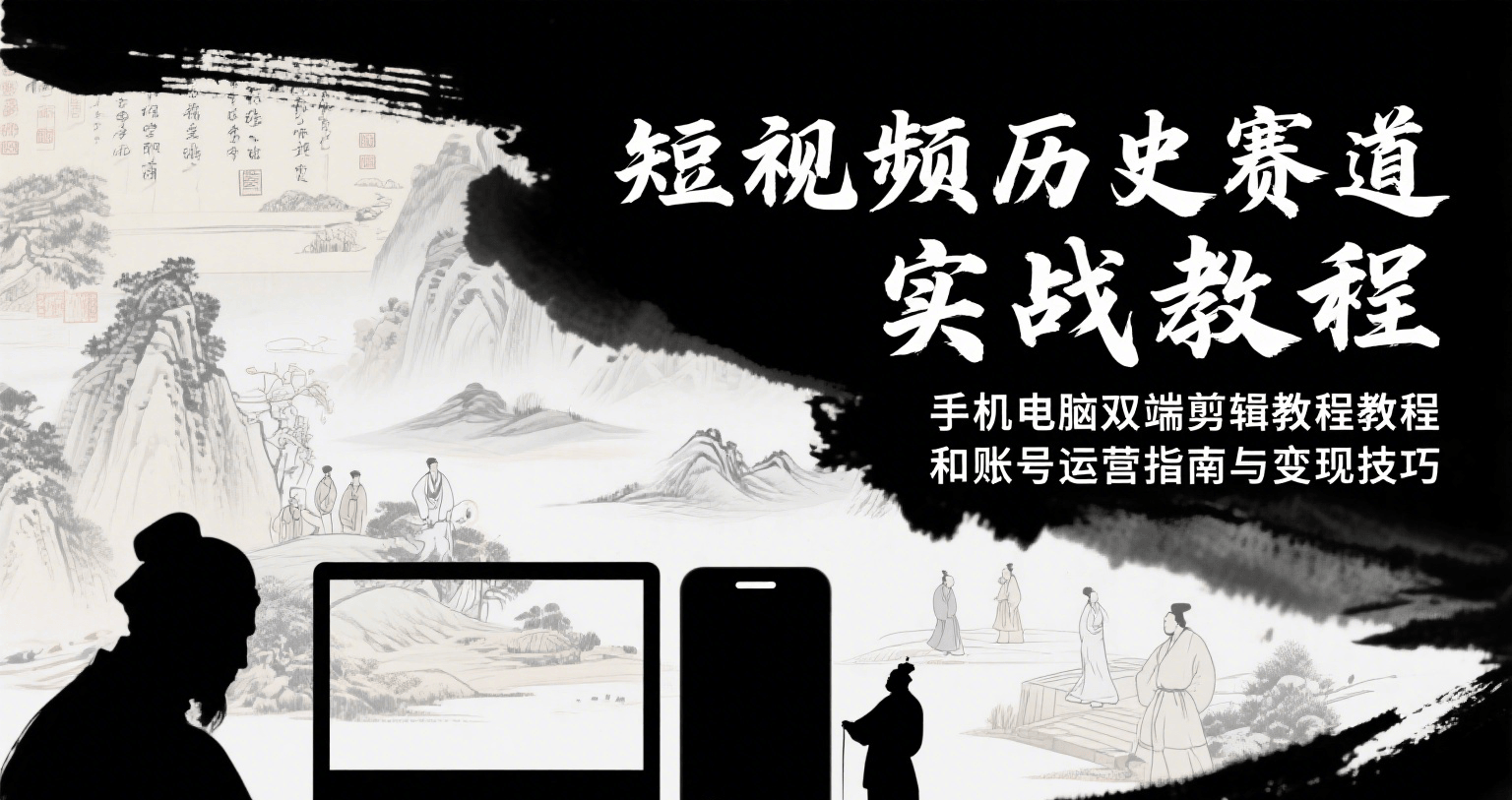 短视频历史赛道实战教程，手机电脑双端剪辑教程和账号运营指南与变现技巧-A5资源网