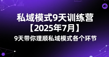 私域模式9天训练营【2025年7月】​9天带你理顺私域模式各个环节-A5资源网