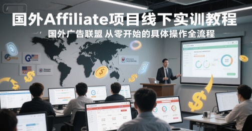 国外Affiliate项目线下实训教程，国外广告联盟从零开始的具体操作全流程-A5资源网
