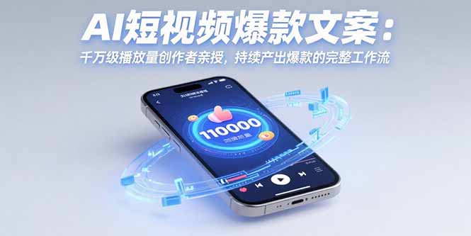 AI短视频爆款文案：千万级播放量创作者亲授，持续产出爆款的完整工作流-A5资源网