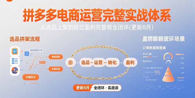 拼多多电商运营完整实战体系，从选品上架到稳定盈利完整商业闭环(更新8月-A5资源网