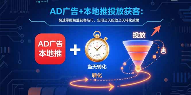 AD广告+本地推投放获客：快速掌握精准获客技巧，实现当天投放当天转化效果-A5资源网