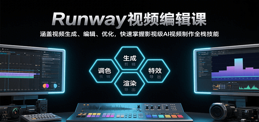 Runway视频编辑课，涵盖视频生成、编辑、优化，快速掌握影视级AI视频制作全栈技能-A5资源网