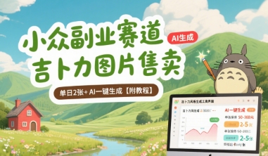 小众副业赛道 吉卜力图片售卖 单日2张+ AI一键生成【附教程】-A5资源网