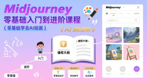 midjourney零基础入门到进阶课程，零基础学会AI绘画-A5资源网