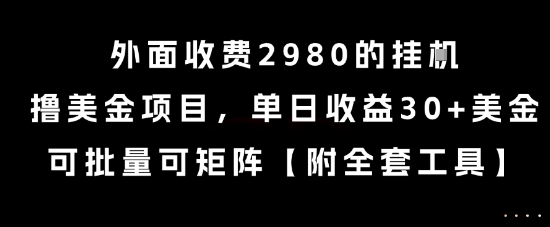外面收费2980的挂G撸美金项目，单日收益30+美金，可批量可矩阵【揭秘】-A5资源网