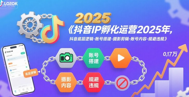 抖音IP孵化运营2025年，抖音底层逻辑-账号搭建-摄影剪辑-账号内容-规避违规-A5资源网