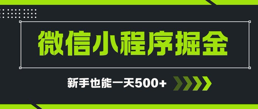 微信小程序自撸广告项目，0投资暴力玩法，新手小白一天轻松500+-A5资源网