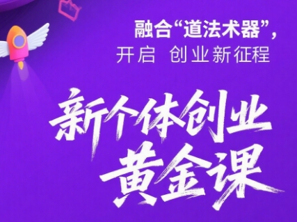 新个体创业黄金课：道法术器四维抢占2025红利-A5资源网