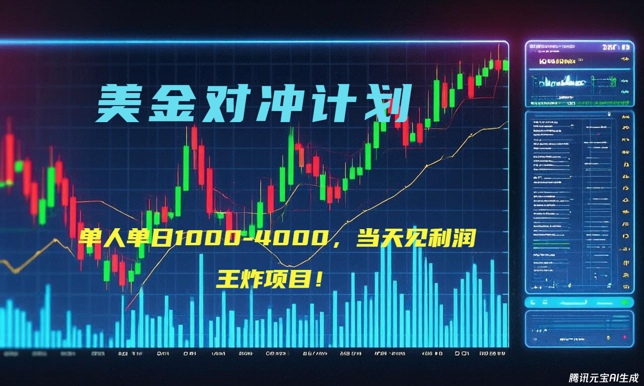 2025年最暴力项目“美金先登计划”最新最强对冲战法，每日实际收益1K-4K-A5资源网