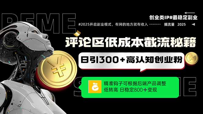 评论区低成本引流秘籍，精准钩子直击用户，单账号日增300+创业粉，日稳...-A5资源网