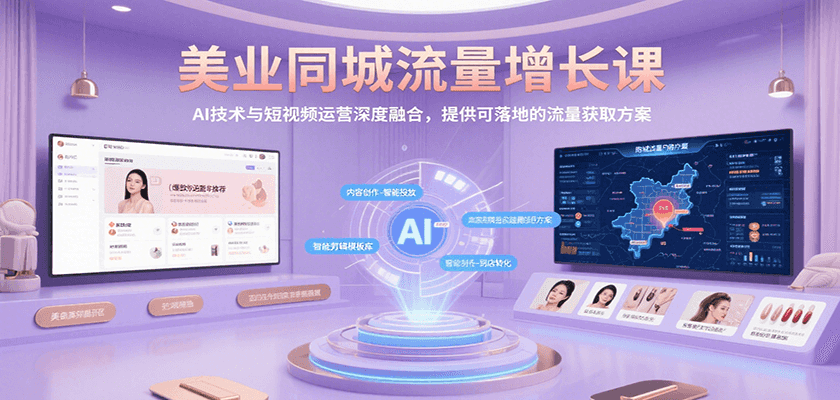 美业同城流量增长课，AI技术与短视频运营深度融合，提供可落地的流量获取方案-A5资源网