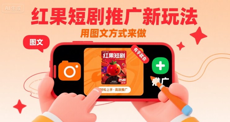 红果短剧推广新玩法，用图文方式来做，有手就会-A5资源网