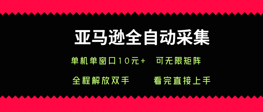 亚马逊全自动采集，单机单窗口一天10+，可无限矩阵去做【揭秘】-A5资源网