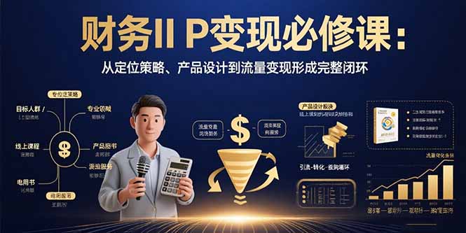 财务IP变现必修课：从定位策略、产品设计到流量变现形成完整闭环-A5资源网