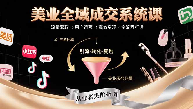 美业全域成交系统课程：帮助美业从业者打通从流量获取到高效变现全流程-A5资源网