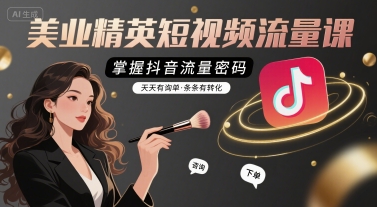 美业精英短视频流量课，掌握抖音流量密码，天天有询单，条条有转化-A5资源网