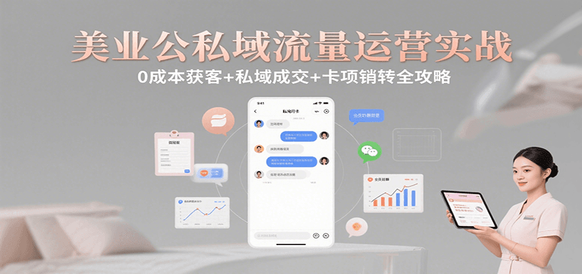 美业公私域流量运营实战：0成本获客+私域成交+卡项销转全攻略-A5资源网