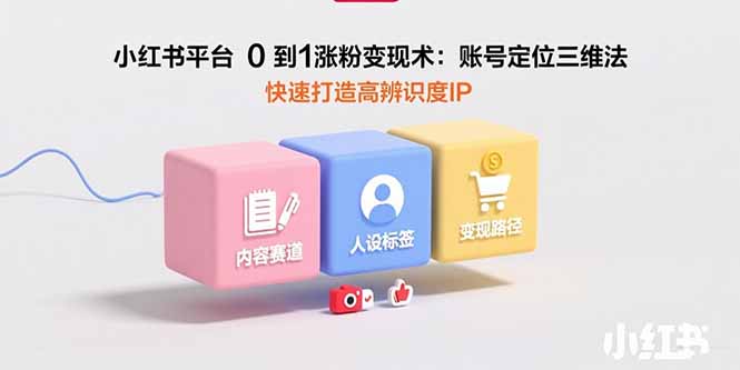 小红书平台0到1涨粉变现术：账号定位三维法，快速打造高辨识度IP-A5资源网