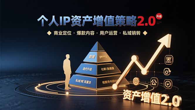 个人IP资产增值策略2.0 拆解商业定位/爆款内容/用户运营/私域销转四大模块-A5资源网
