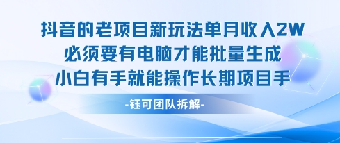 老项目新玩法单月收入2W小白有手就能操作长期项目-A5资源网