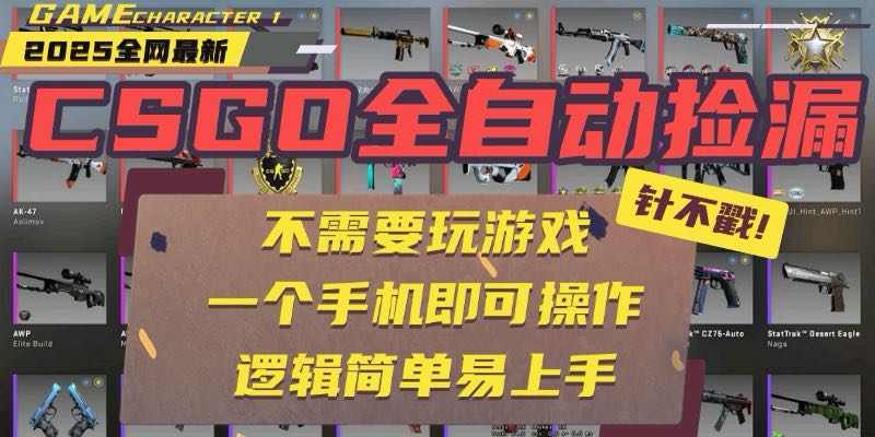 CSGO自动捡漏项目，最新玩法，不用挂机不用玩游戏，一个手机即可操作。...-A5资源网