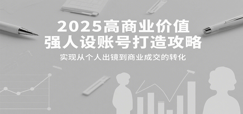 2025高商业价值强人设账号打造攻略，实现从个人出镜到商业成交的转化-A5资源网