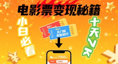 小白必看！卖电影票项目，零投入无门槛谁都能做，十天到手 7k，照做就行【揭秘】-A5资源网