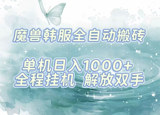 最新韩服游戏搬砖，单机日入1k+，全自动运行挂G项目，解放双手【揭秘】-A5资源网