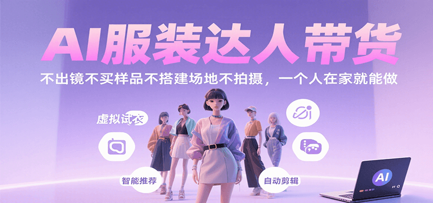 AI服装达人带货，不出镜不买样品不搭建场地不拍摄，一个人在家就能做-A5资源网