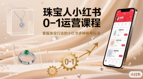 珠宝人小红书0-1运营课程，掌握珠宝行业的小红书多种账号玩法-A5资源网