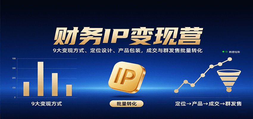财务IP变现营：9大变现方式、定位设计、产品包装，成交与群发售批量转化-A5资源网