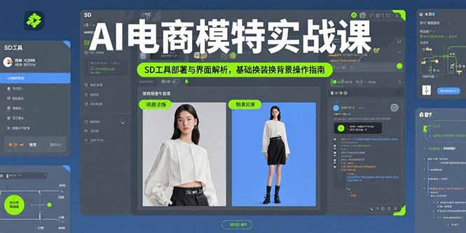 AI电商模特实战课，SD工具部署与界面解析，基础换装换背景操作指南-A5资源网