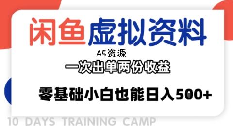 闲鱼虚拟资料新变现玩法，信息差项目，一次出单两份收益，无需囤货，可批量矩阵，零基础小白也能日入多张-A5资源网