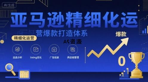 亚马逊精细化运营爆款打造体系，视频课+全套资料文档-A5资源网