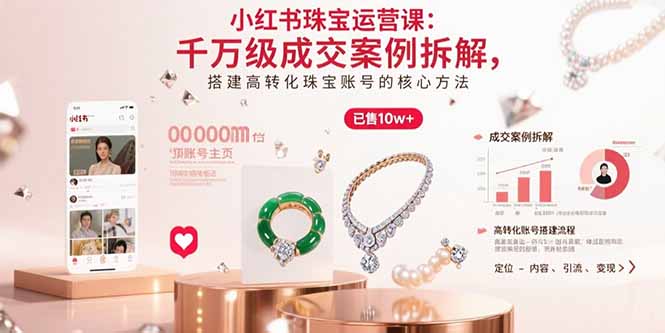 小红书珠宝运营课：千万级成交案例拆解，搭建高转化珠宝账号的核心方法-A5资源网