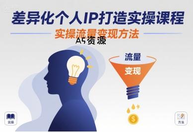 差异化个人IP打造实操课程，实操流量变现方法-A5资源网