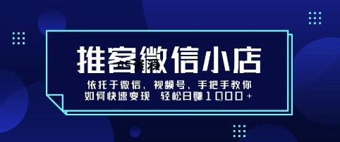 推客微信小店依托于微信、视频号，手把手教你如何快速变现 轻松日入1k+【揭秘】-A5资源网