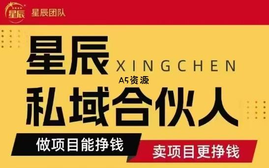 全网首发星辰私域项目合集，最新实操玩法，短期快速实现变现-A5资源网