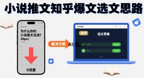 为什么你的小说推文没流量？小说推文知乎爆文选文思路-A5资源网